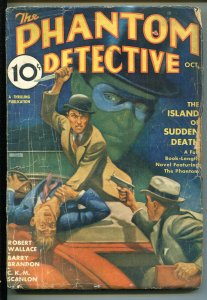 PHANTOM DETECTIVE 10/1935-THRILLING-CRIME-TERROR-HERO PULP-good minus