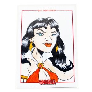 Vampirella 50Th Anniversary Sketch Card By Wilson Ramos Jr Dynamite (C)