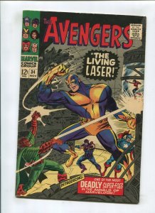 AVENGERS #34 (7.0) *FISHERMAN* THE LIVING LASER 1966