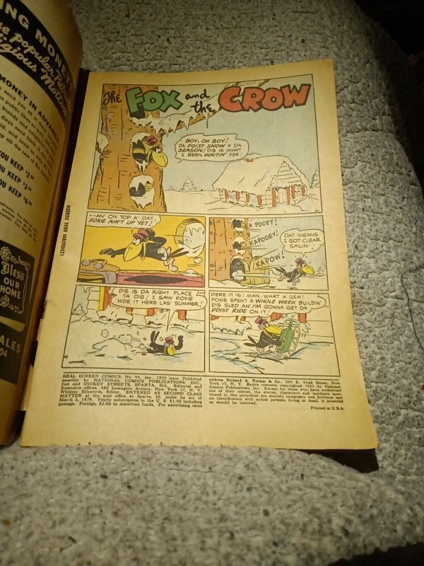 REAL SCREEN COMICS #94 DC GOLDEN AGE HUMOR FUNNY ANIMAL 1956 FOX AND CROW