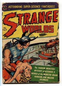 STRANGE WORLDS #9-Headlight cover-1952-AVON-Kinstler-Sci-Fi