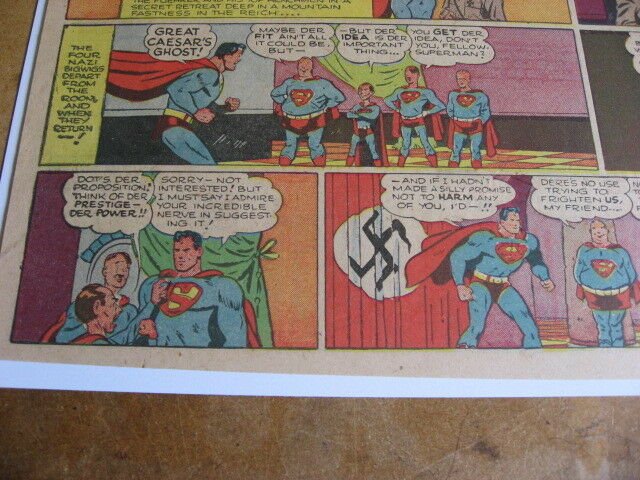 SUPERMAN COMIC PAGE 281 1945 HITLER GOERING NAZIS AS SUPERMAN NICE WOW