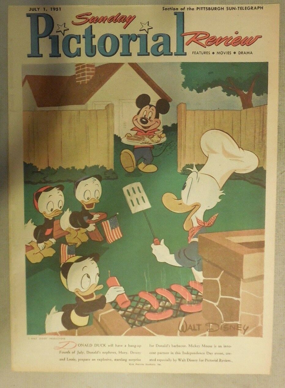 Mickey Mouse Donald & Duck Sunday Magazine Cover by Walt Disney