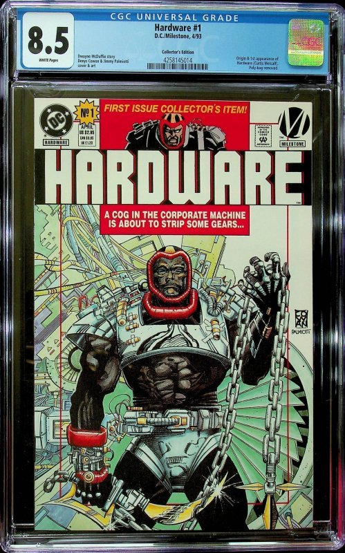 Hardware #1 Collector's Ed. (1993) - CGC 8.5-Cert#4258145014-with bag & ...