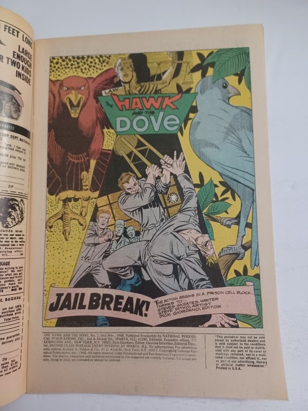 Hawk and Dove #2 - Steve Ditko Cover - 1968 - VF