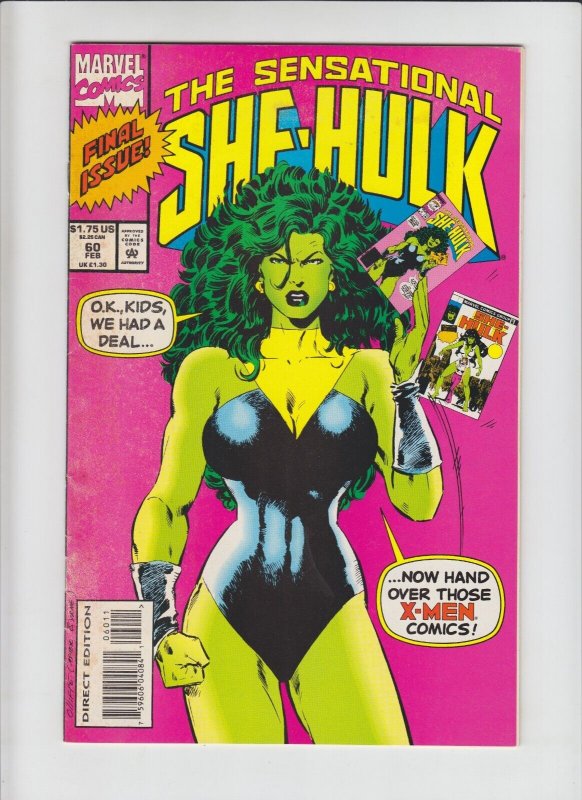 the Sensational She-Hulk #60 VG comic book - LAST ISSUE - Marvel TV Show 