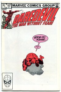 Daredevil #187 1982- Frank Miller-Black Widow- Stick NM
