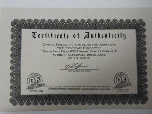 Grimm Fairy Tales #50 Dynamic Forces Exclusive Variant (2010) W/ COA!