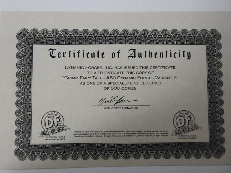 Grimm Fairy Tales #50 Dynamic Forces Exclusive Variant (2010) W/ COA!