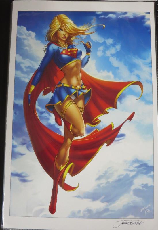 SIGNED Jamie Tyndall Supergirl Print!11x17 NM DC Comics Superman