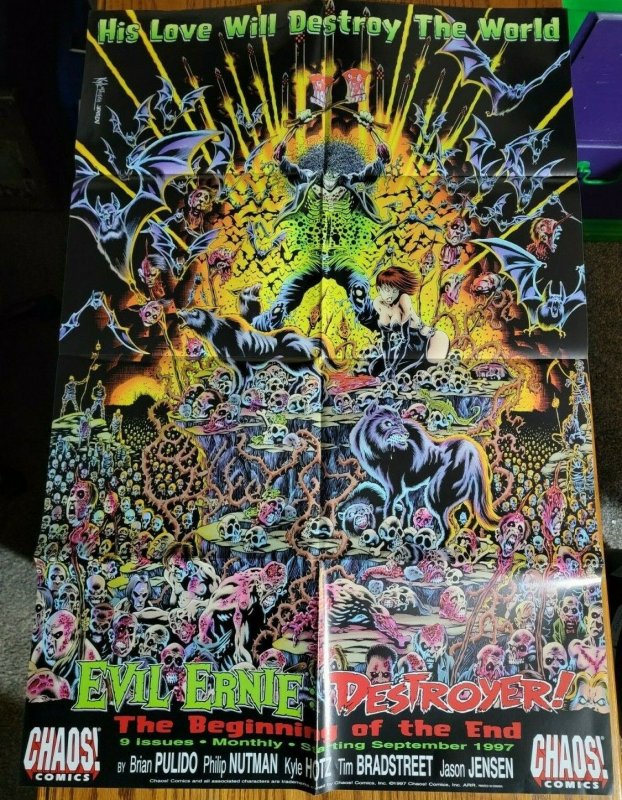 LARGE 24 x 36 Evil Ernie DESTROYER Chaos Comics Promo Poster NO PIN HOLES NEW