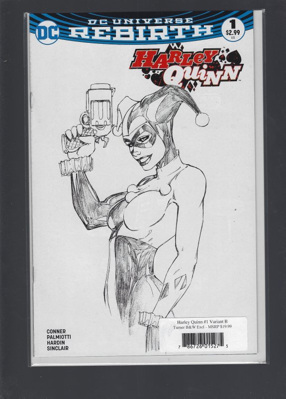 Harley Quinn #1 Turner Exclusive Variant B Black And White