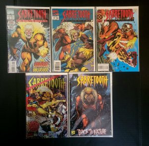 Sabretooth 5 Comic Lot: Back to Nature,  In The Red Zone & Classics #1, 3, 9