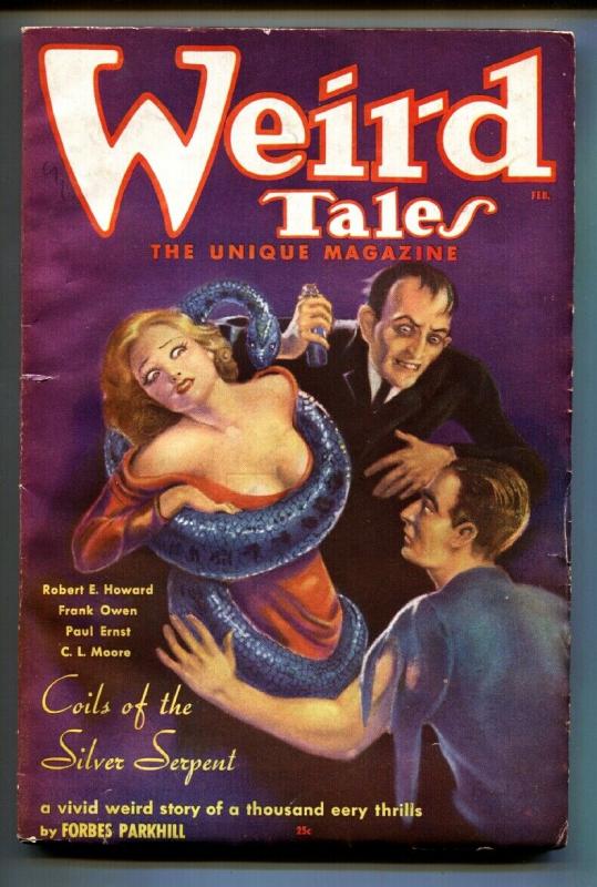 Weird Tales February 1936- Brundage cover- DOCTOR SATAN-Pulp Magazine