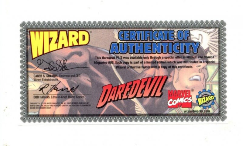 Daredevil #1/2 - Wizard Edition w/COA (7.5/8.0) 1999