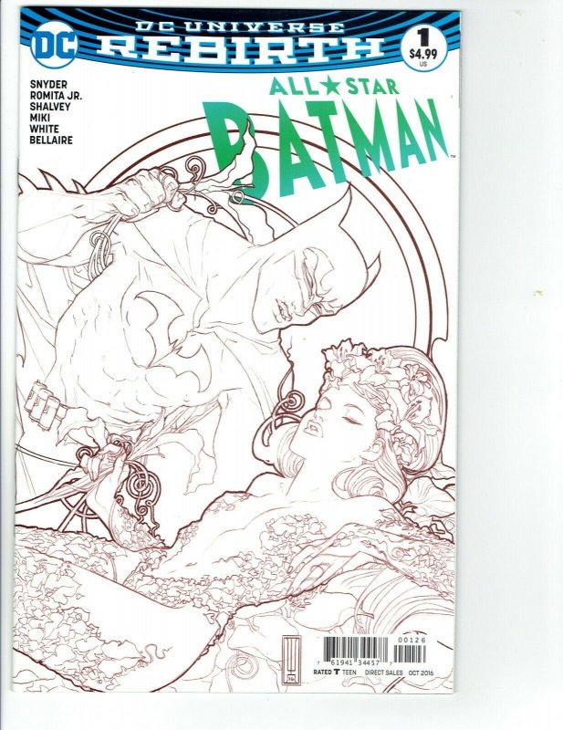 ALL-STAR BATMAN #1 DC Universe Rebirth FRIED PIE SKETCH VARIANT COVER (2016) NM 