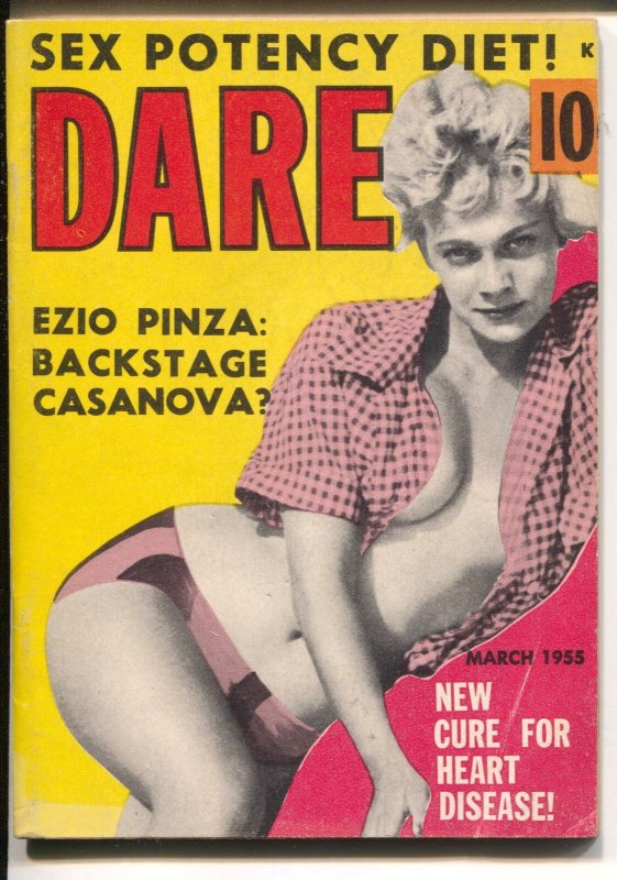 Dare 3/1955-Ezio Pinza-exploitation-mini mag-cheesecake-Sophia Loren-FN