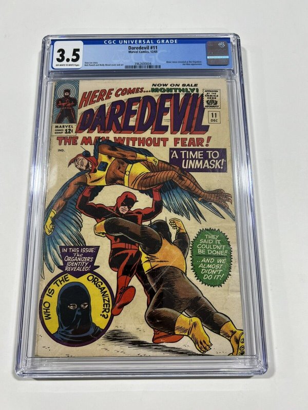 DAREDEVIL 11 CGC 3.5 OW/W PAGES MARVEL 1965