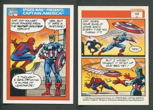 1990 Marvel Comics Card  #157 (Spiderman Presents: Captain America) MINT