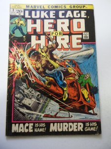 Hero for Hire #3 (1972) VG- Condition moisture stains bc