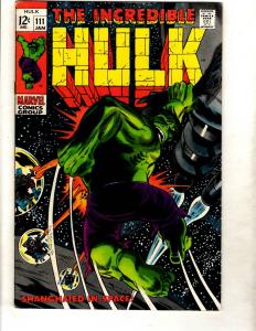Incredible Hulk # 111 VF Marvel Comic Book Avengers Thor Iron Man Trimpe FM5