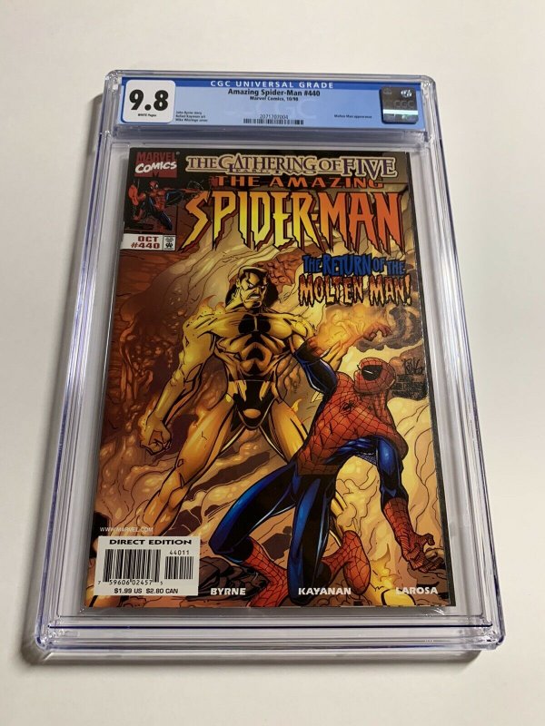 Amazing Spider-man 440 Cgc 9.8 White Pages Marvel 004