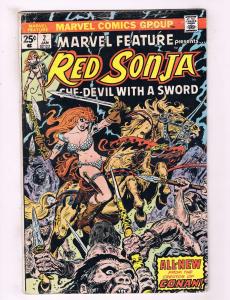 Marvel Feature # 2 VG Marvel Comic Book Feat Red Sonja Conan Kull She-Devil AD6