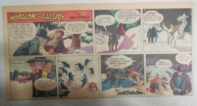 Hopalong Cassidy Sunday Page by Dan Spiegle from 3/1/1953 Size 7.5 x 15 inches