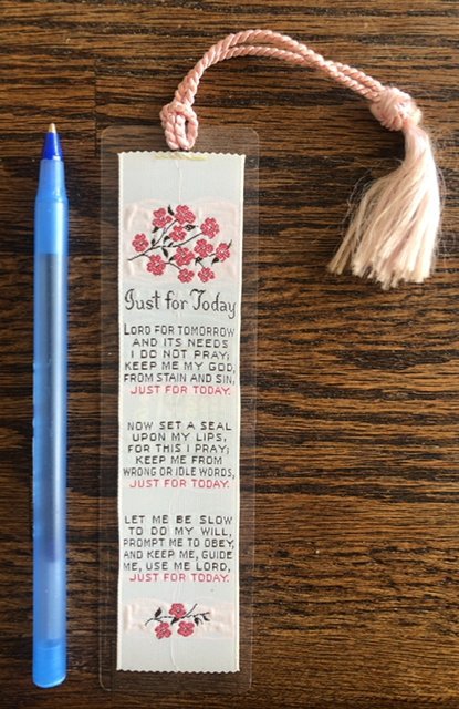 Just for today-religious prayer book mark