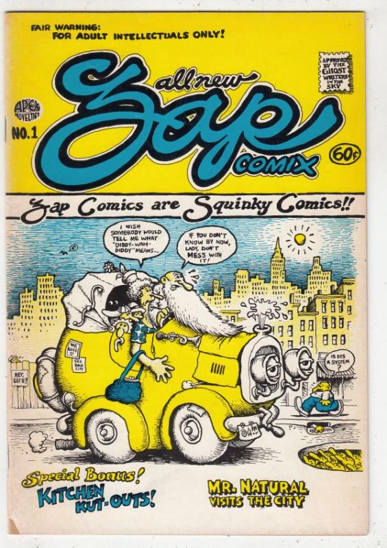 Zap #1 (Nov-67) VG+ Affordable-Grade Whiteman, Mr. Natural, Flaky Foont