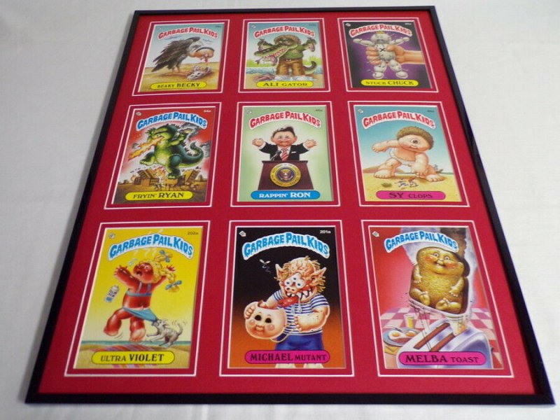 Garbage Pail Kids Framed 16x20 Display Rappin Ron Ultra Violet Fryin Ryan