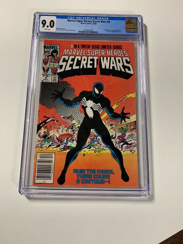 Marvel Super Heroes Secret Wars 8 Cgc 9.0 White Pages Newsstand Edition  