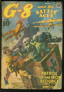 G-8 AND HIS BATTLE ACES 1939 AUG-BLOODY SKULL COVER G/VG
