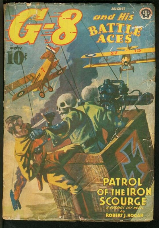 G-8 AND HIS BATTLE ACES 1939 AUG-BLOODY SKULL COVER G/VG