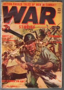 War Stories #3 1/1953-BAR cover-pulp dept of Marvel-Norman Saunders-FN-