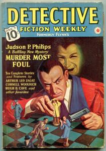 Detective Fiction Weekly Pulp January 7 1939- Judson Philips- Cornell Woolrich