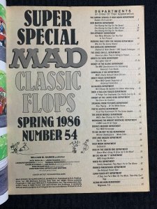 1986 Spring MAD SUPER SPECIAL Magazine #54 G/VG 3.0 Mad Classic Flops 96pgs
