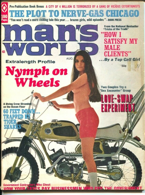 Man's World 8/1970-Atlas-Gil Cohen-Bruce Minney-cheesecake-pulp thrills-G/VG