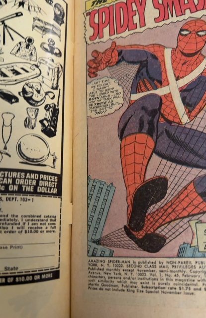 The Amazing Spider-Man #45 (1967)Vs the lizard