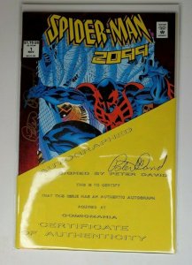 Spider Man 2099 #1 Signed by Peter David W/COA   RARE