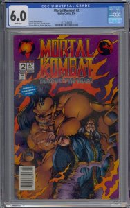 MORTAL KOMBAT #2 CGC 6.0 NEWSSTAND VERY RARE WHITE PAGES