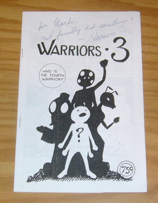 Warriors 3 #1 FN signed by vernon williams (creator) 2010 white ashcan size