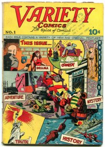 Variety Comics #1 1944- CAPTAIN VALIANT ORIGIN- Rare Golden Age f/g