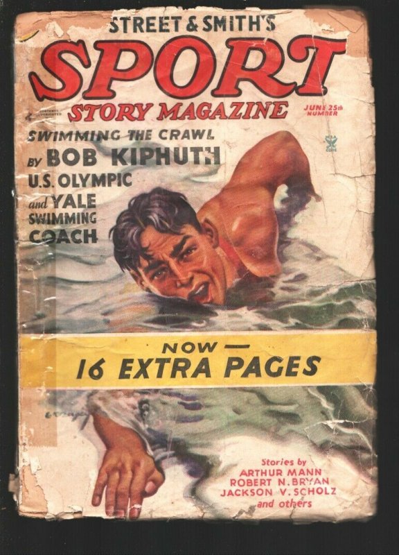 Sport Story 6/25/1935-Swimming cover by Earle Bergey-story by Bob Kiphuth-bas...