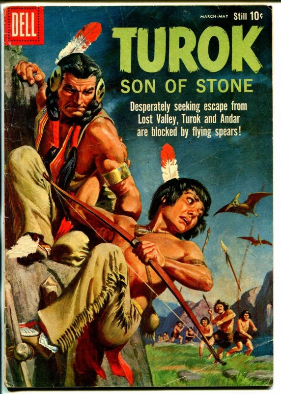 Turok Son Of Stone #19 1960-Dell-pre-historic Indians-dinosaur-VG-