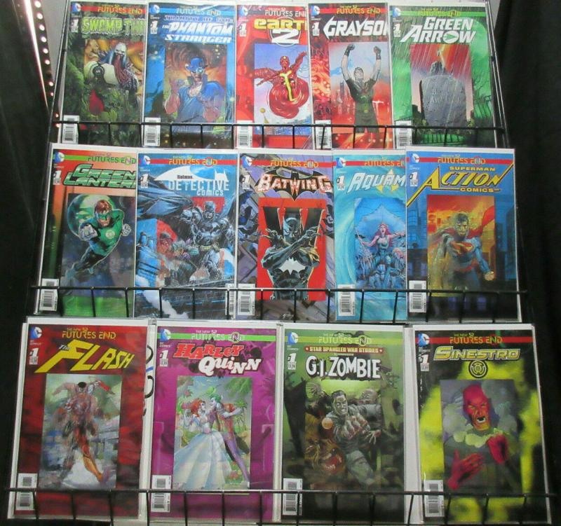 New 52 Future's End Lenticular Covers Lot of 14Diff Swamp Thing to Harley Quinn