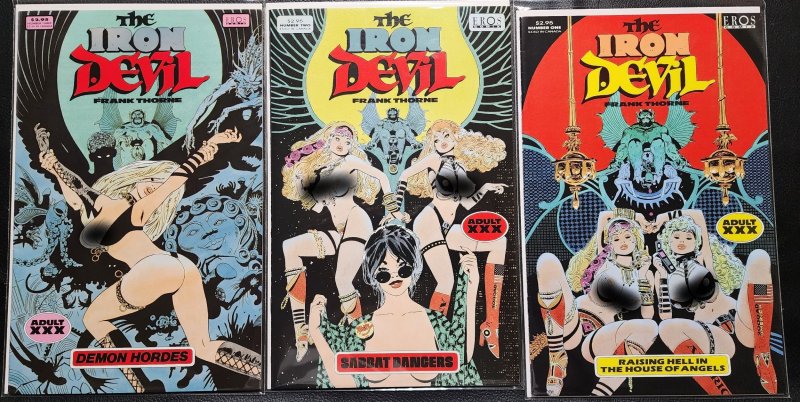 The Iron Devil #1-3 Run / Set Eros Comix VF Frank Thorne