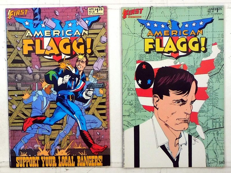American Flagg! Lot of 2 #28, 41 (1986) First Comics 1st Print Comic Books