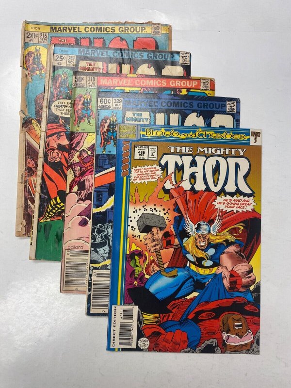 5 Thor MARVEL comic books #215 241 310 329 469 71 KM15