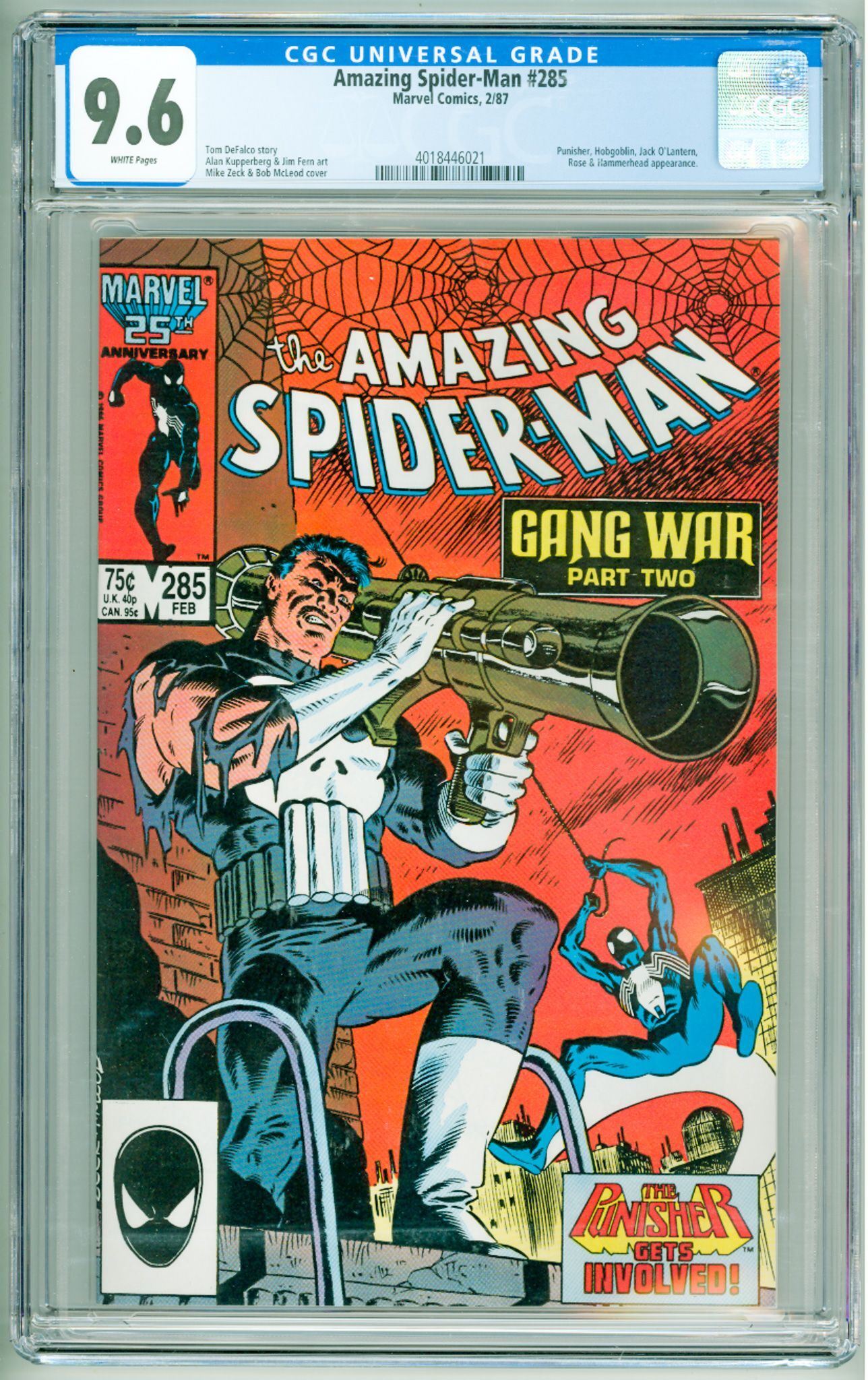 The Amazing SpiderMan 285 (1987) CGC 9.6! Comic Books Copper